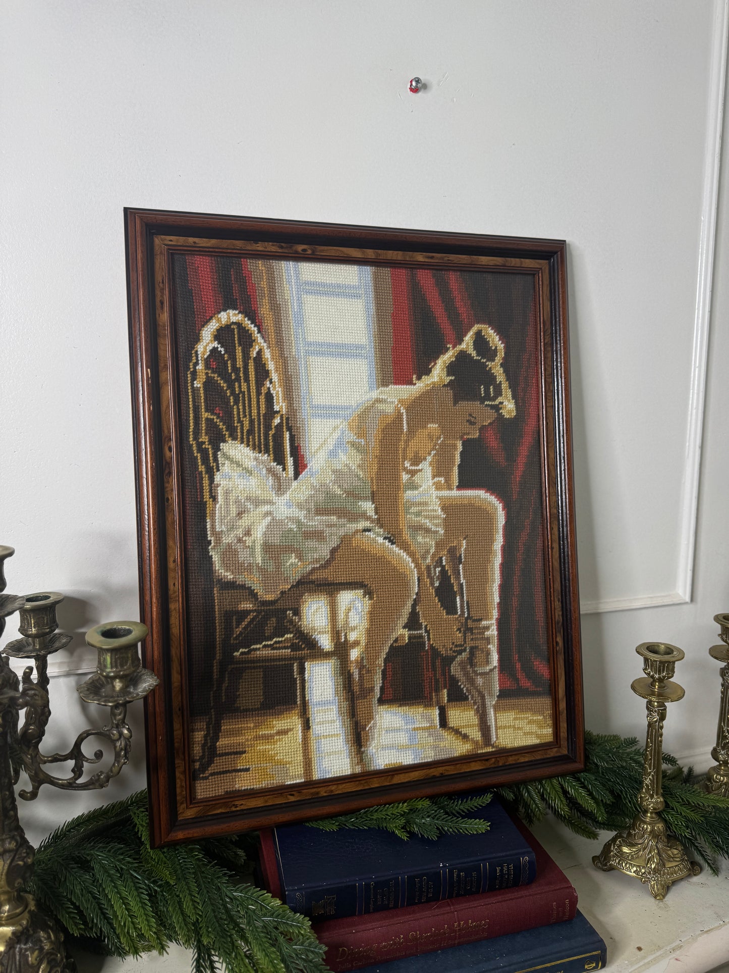 “The Graceful Dancer” – Hand-Stitched Gobelin Embroidery Art