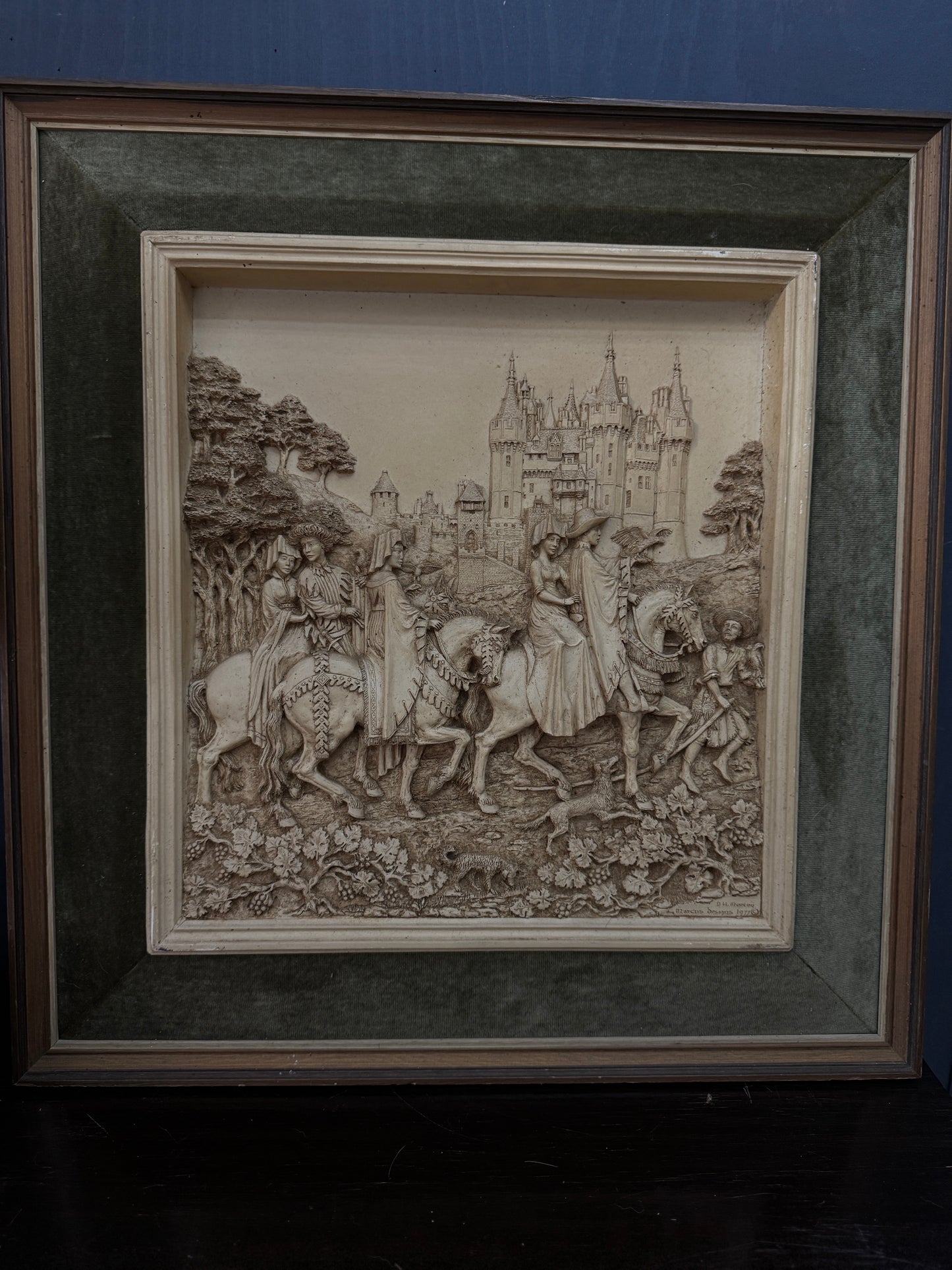 Vintage D.H. Moreton 1979 Marcus Designs Wall Plaque | Romantic Courtship Scene | Woodland Animals | 3D Raised Relief Art