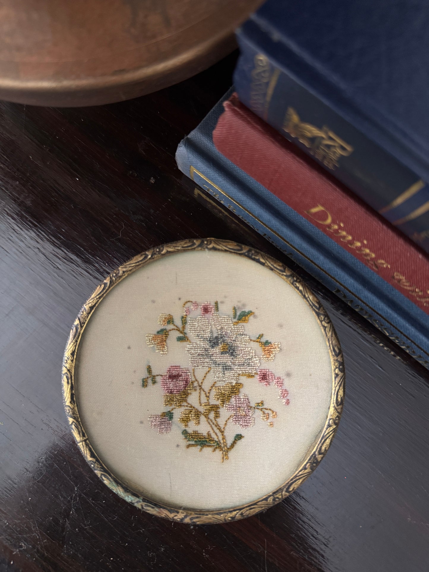 Antique Brass Jewellery Tray with Glass Top for Elegant Storage