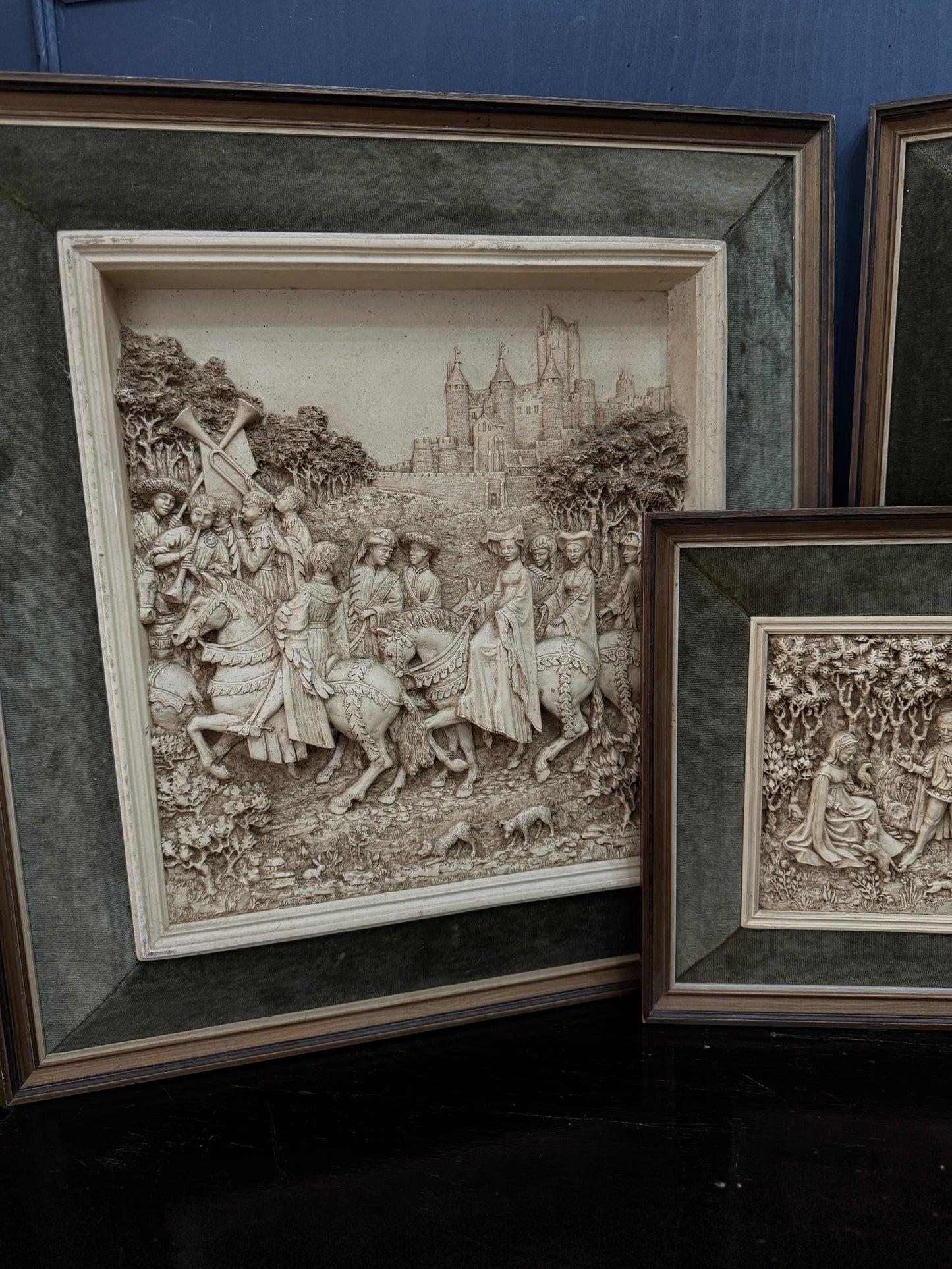 Vintage D.H. Moreton 1979 Marcus Designs Wall Plaque | Romantic Courtship Scene | Woodland Animals | 3D Raised Relief Art