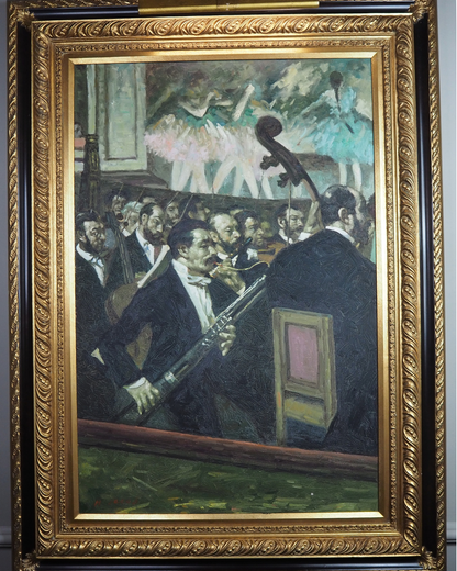 The Orchestra at the Opera by Edgar Degas - Homage Large Oil painting by M.Jacob