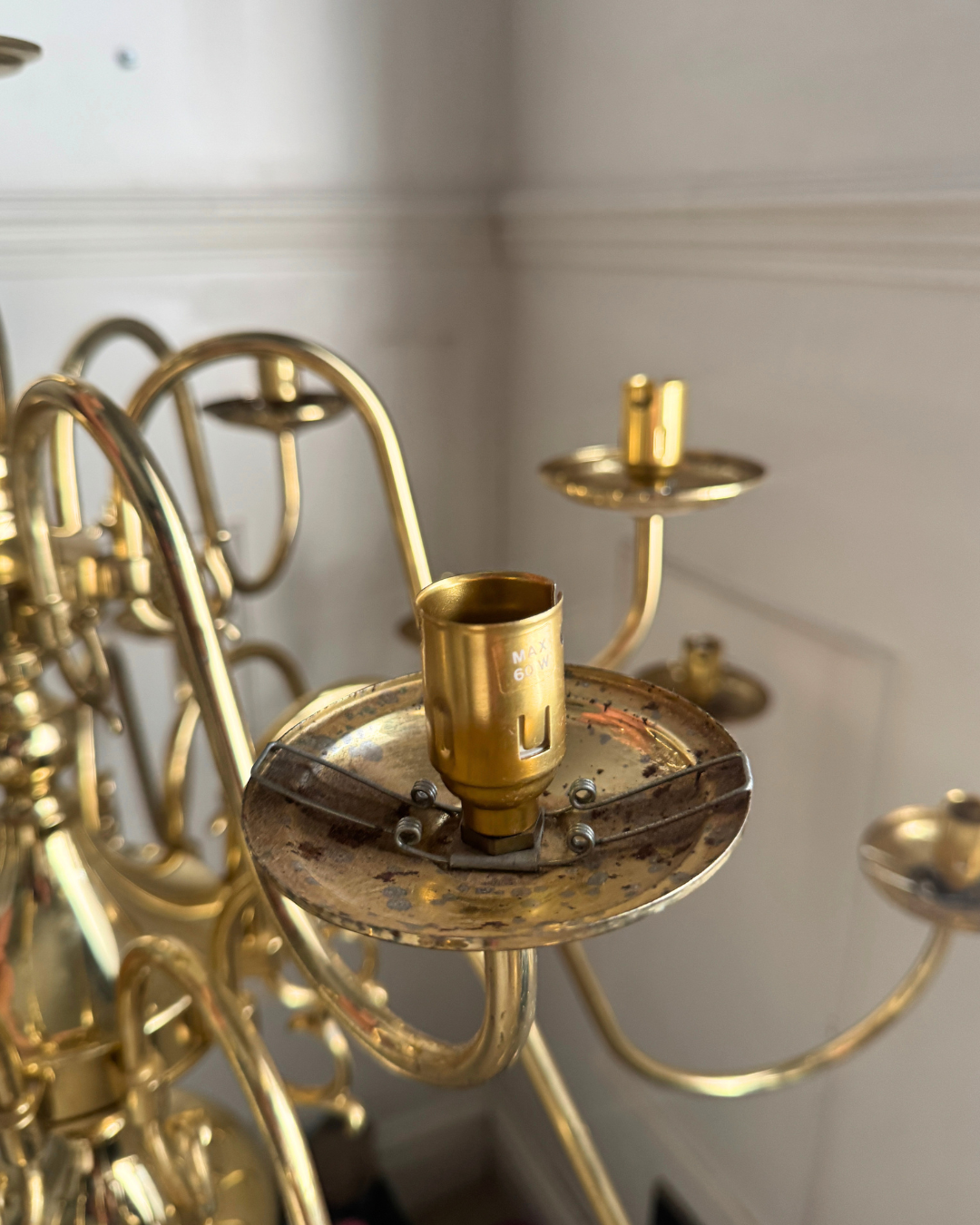 Vintage Dutch Brass Chandelier – 18 Light Baroque Style Ceiling Lighting