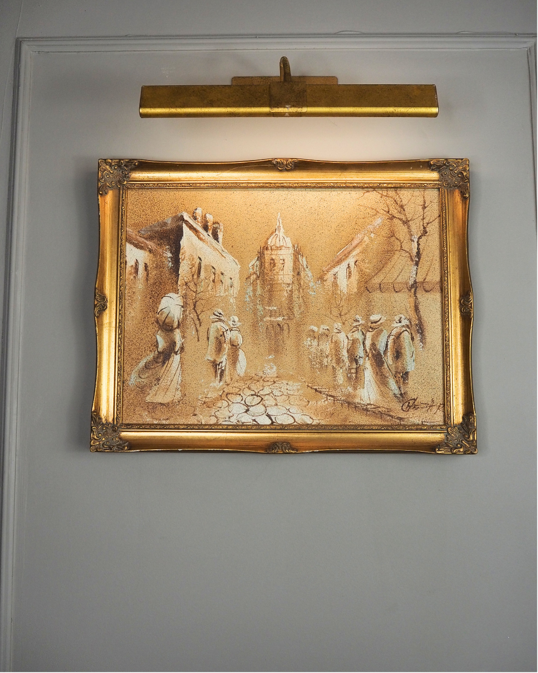 Vintage Original Boris Chezar Oil - Mid Century Sand Painting