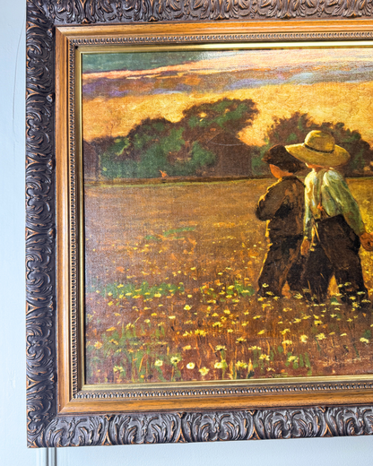 In the Mowing by Winslow Homer – Giclée Art Print in Ornate Heritage Frame