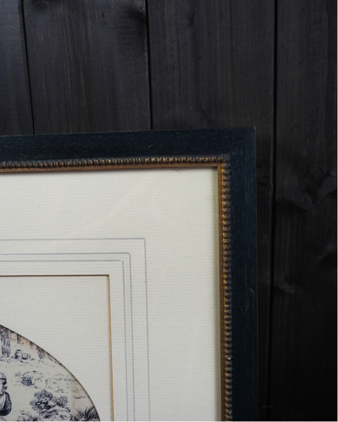 Pair of 19th Century French Toile de Jouy Framed Fabric Panels - Bobbin Frame