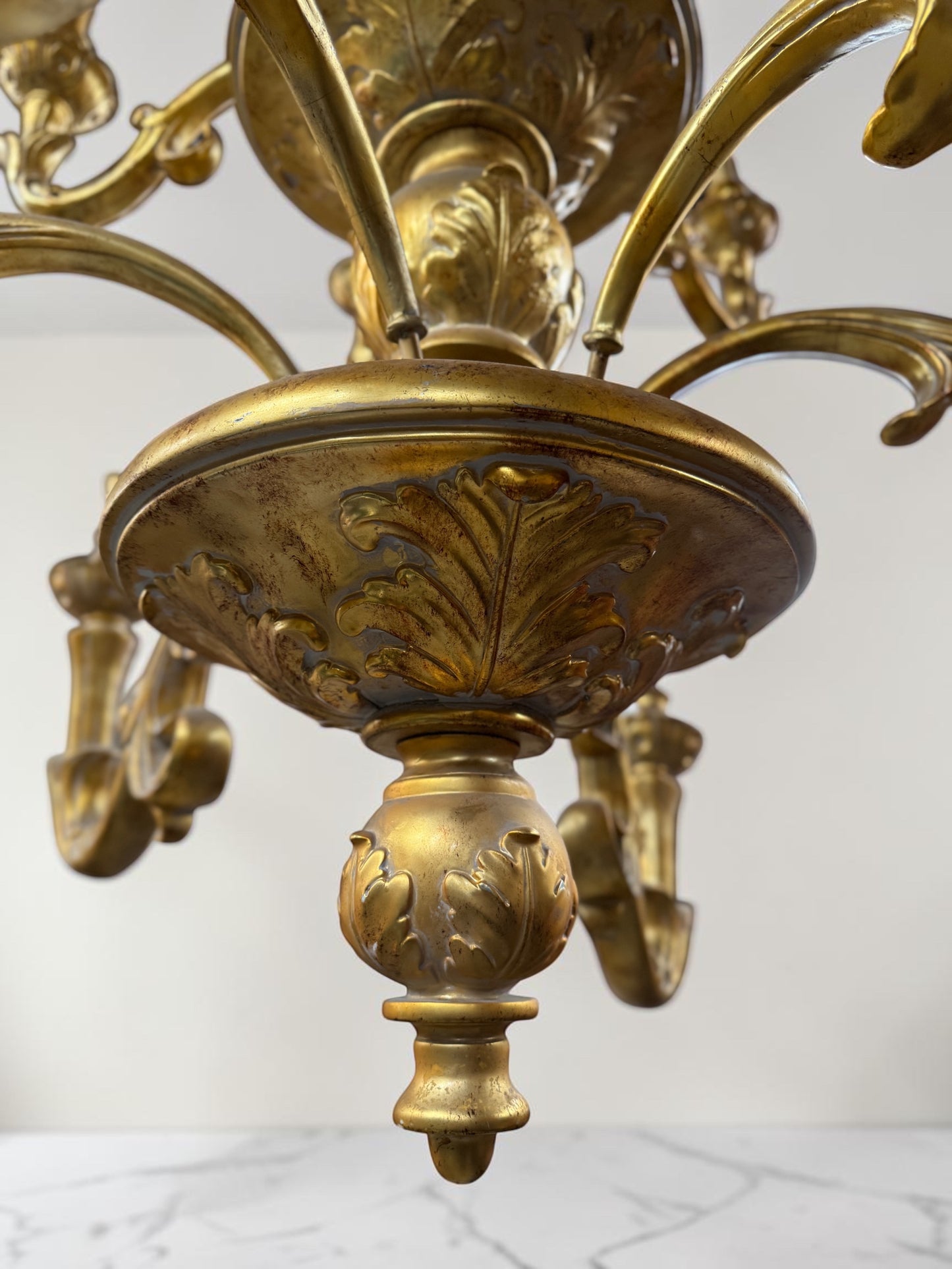 Huge Vintage French Gilded Ornate Chandelier | Extra Large 2 Tier Chandelier