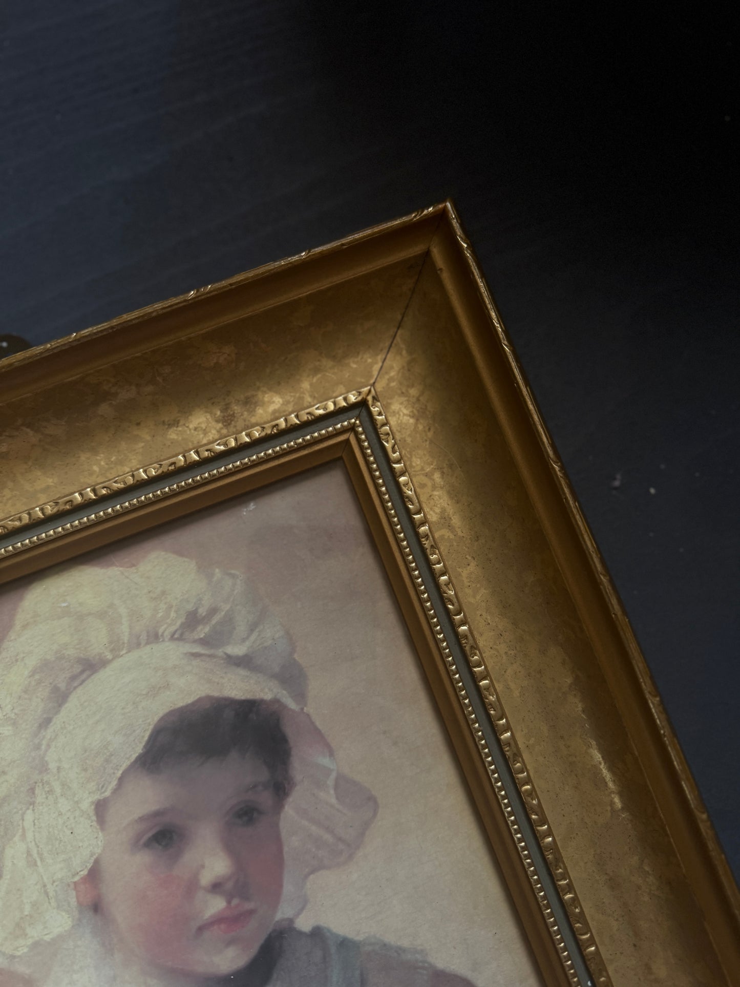 Vintage  Matching Gold Thick Gilt Frames - Matching Frame Set with Vintage Prints