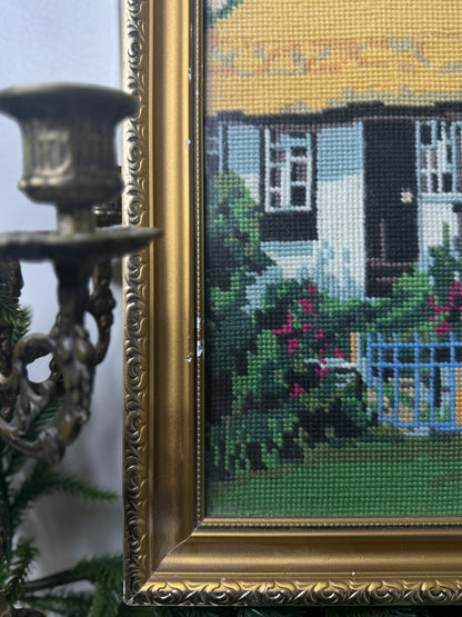 English Countryside Charm – Hand-Stitched Gobelin Embroidery Art