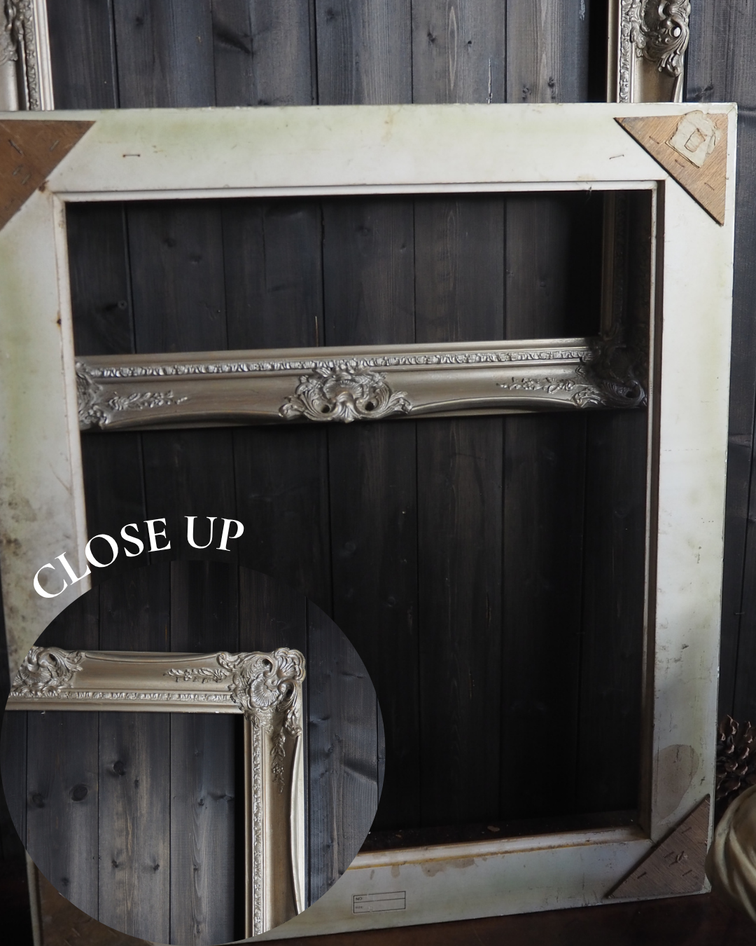 The Argentum -Silver Antique-Coloured Vintage Ornate Baroque Frame Pair