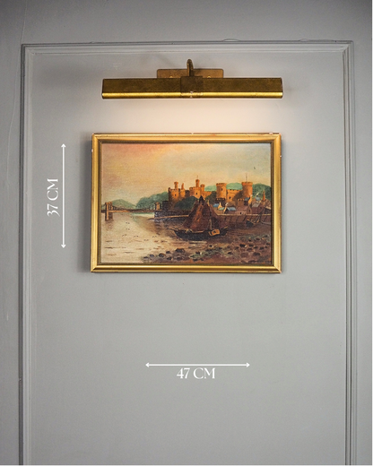 Harbour Serenity – Signed 1934 Vintage Seascape Oil Painting