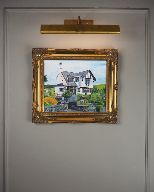 Vintage Oil Painting of Crag End Farm (Lake District) in a Gold Ornate Frame