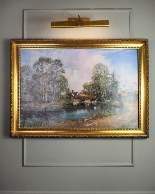 Old Cottage Flatford Mill by British painter Clive Madgwick - Large Vintage Print