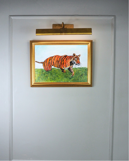 Regal Stripes – Vintage Tiger Portrait Oil Painting  by N.G. Reynolds