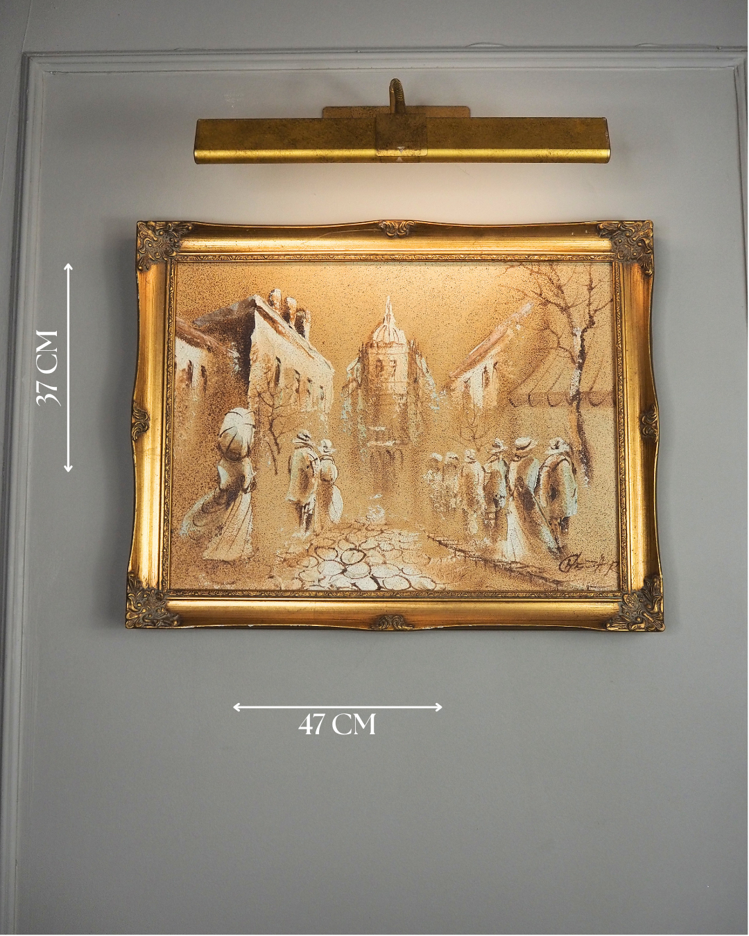 Vintage Original Boris Chezar Oil - Mid Century Sand Painting