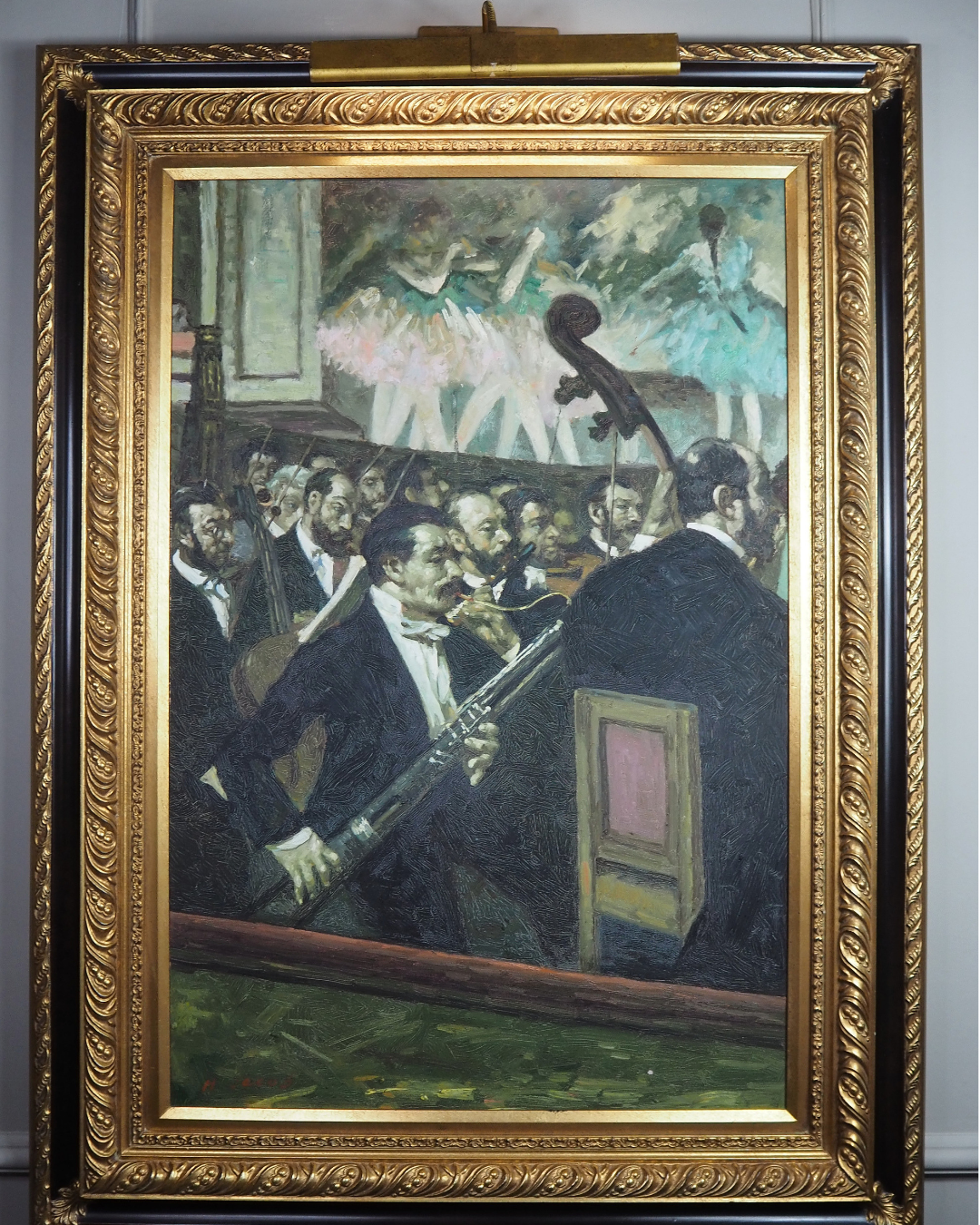 The Orchestra at the Opera by Edgar Degas - Homage Large Oil painting by M.Jacob