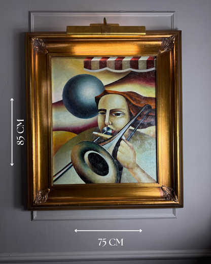 Art Deco Style Oil Painting - Homage to Fabio Hurtado's El Circo