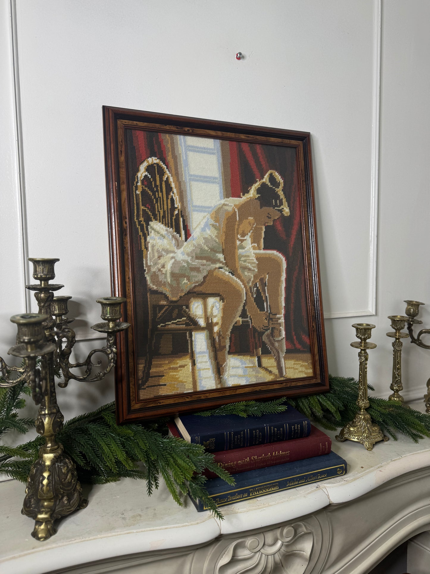 “The Graceful Dancer” – Hand-Stitched Gobelin Embroidery Art