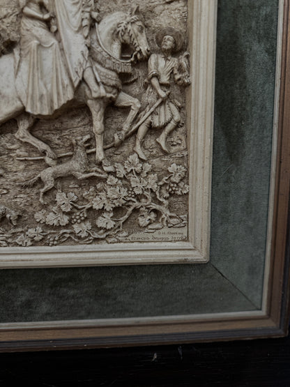 Vintage D.H. Moreton 1979 Marcus Designs Wall Plaque | Romantic Courtship Scene | Woodland Animals | 3D Raised Relief Art