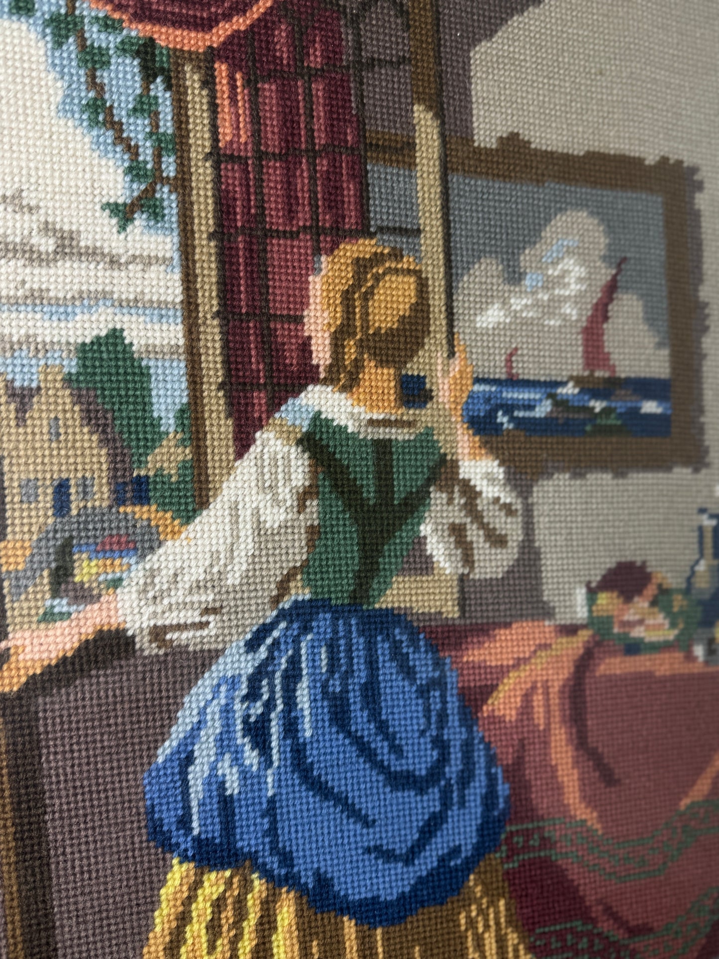 The Gentle Nanny – Hand-Stitched Gobelin Embroidery Art