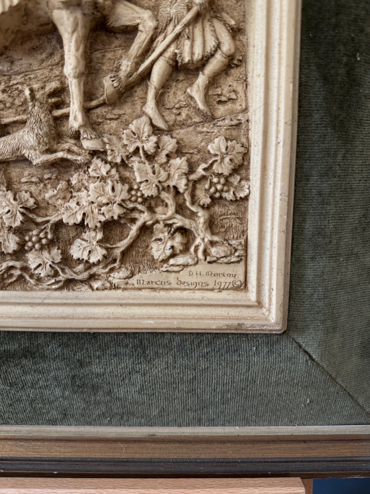Vintage D.H. Moreton 1979 Marcus Designs Wall Plaque | Romantic Courtship Scene | Woodland Animals | 3D Raised Relief Art