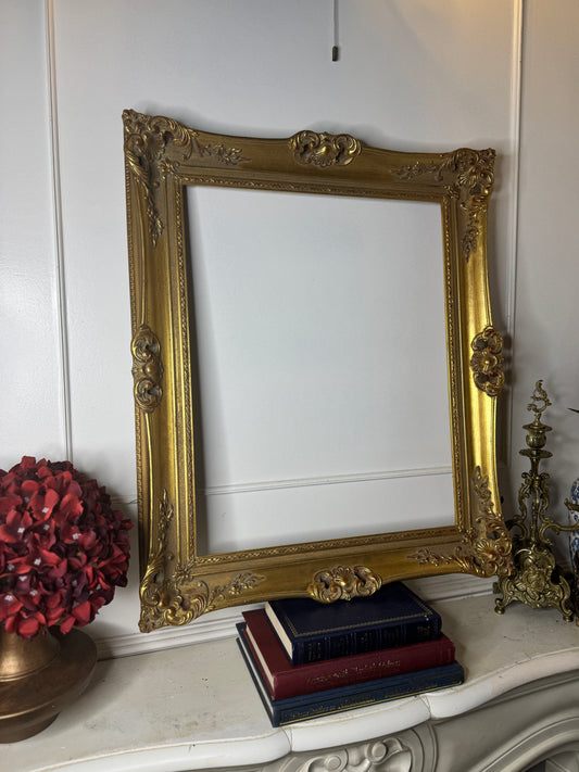 Czech Royalty – Vintage Gold Gilt Ornate Frame from Bohemia
