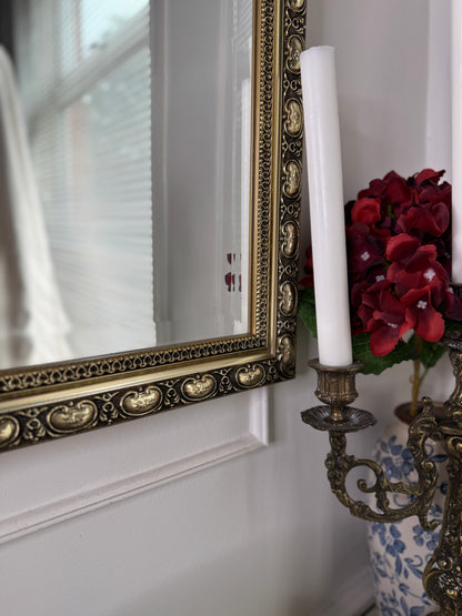 Antique Gold Gilt Mirror with Beaded Edge