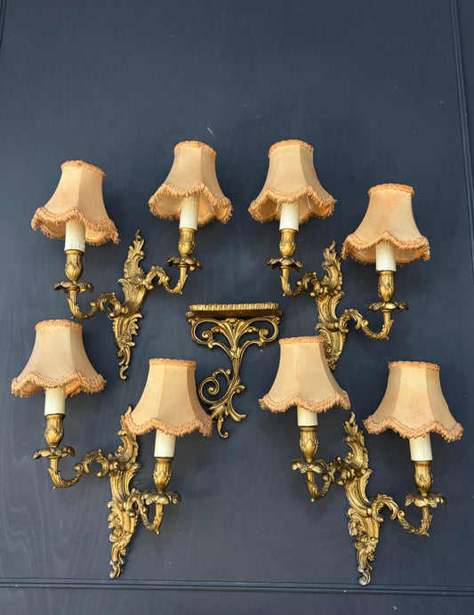 French Gilded Antique Wall Lights & Wall Scone