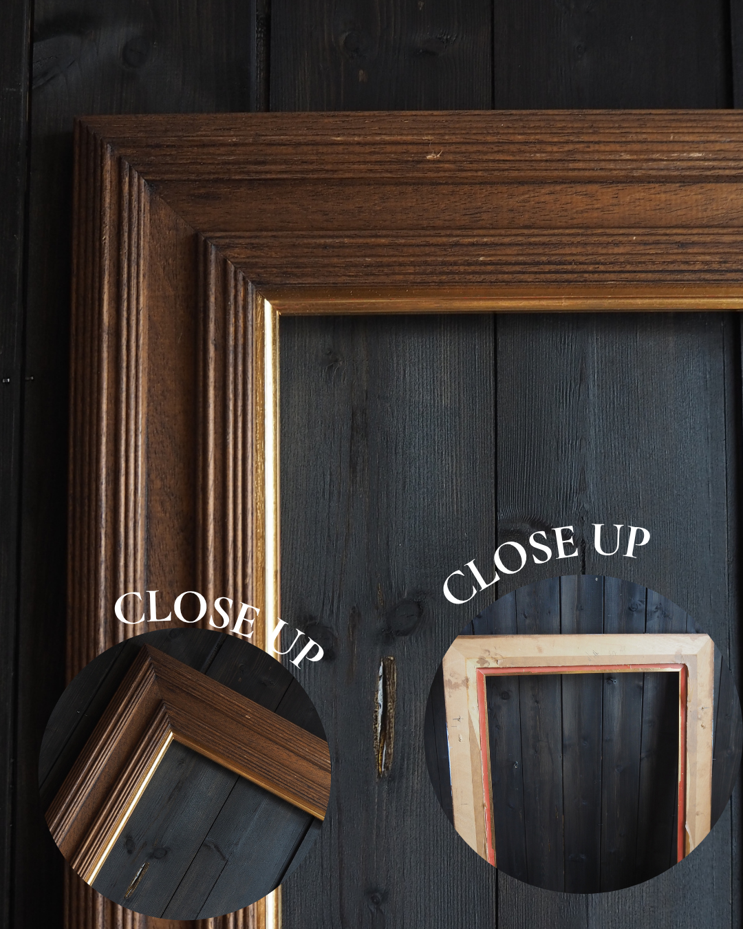 The Stow Oak Frame-  Oak Rustic with Gold Trim Frame