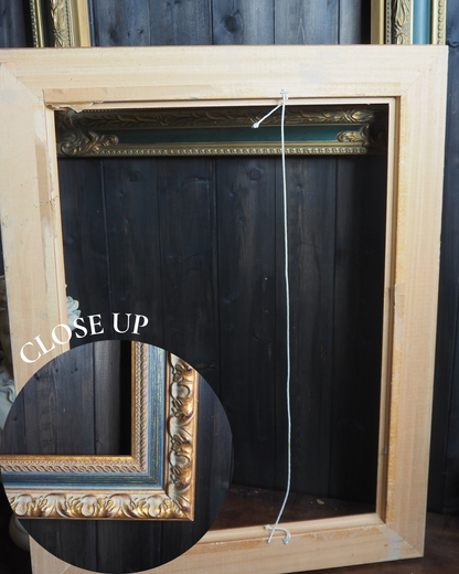The Blois- Antique Gold Baroque Ornate Green & Gold Marble-Effect Frame