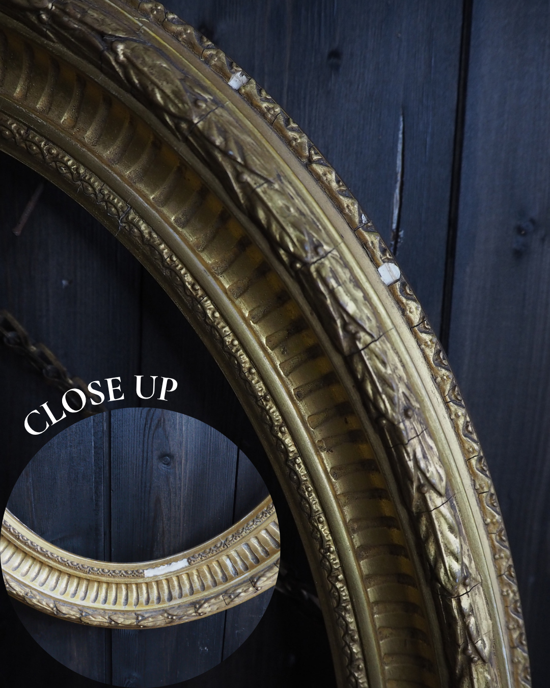 The Painswick – Antique Ornate Gold Thick Gilt Oval Frame