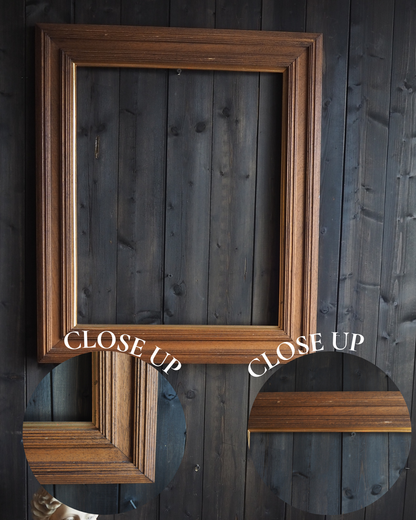 The Stow Oak Frame-  Oak Rustic with Gold Trim Frame