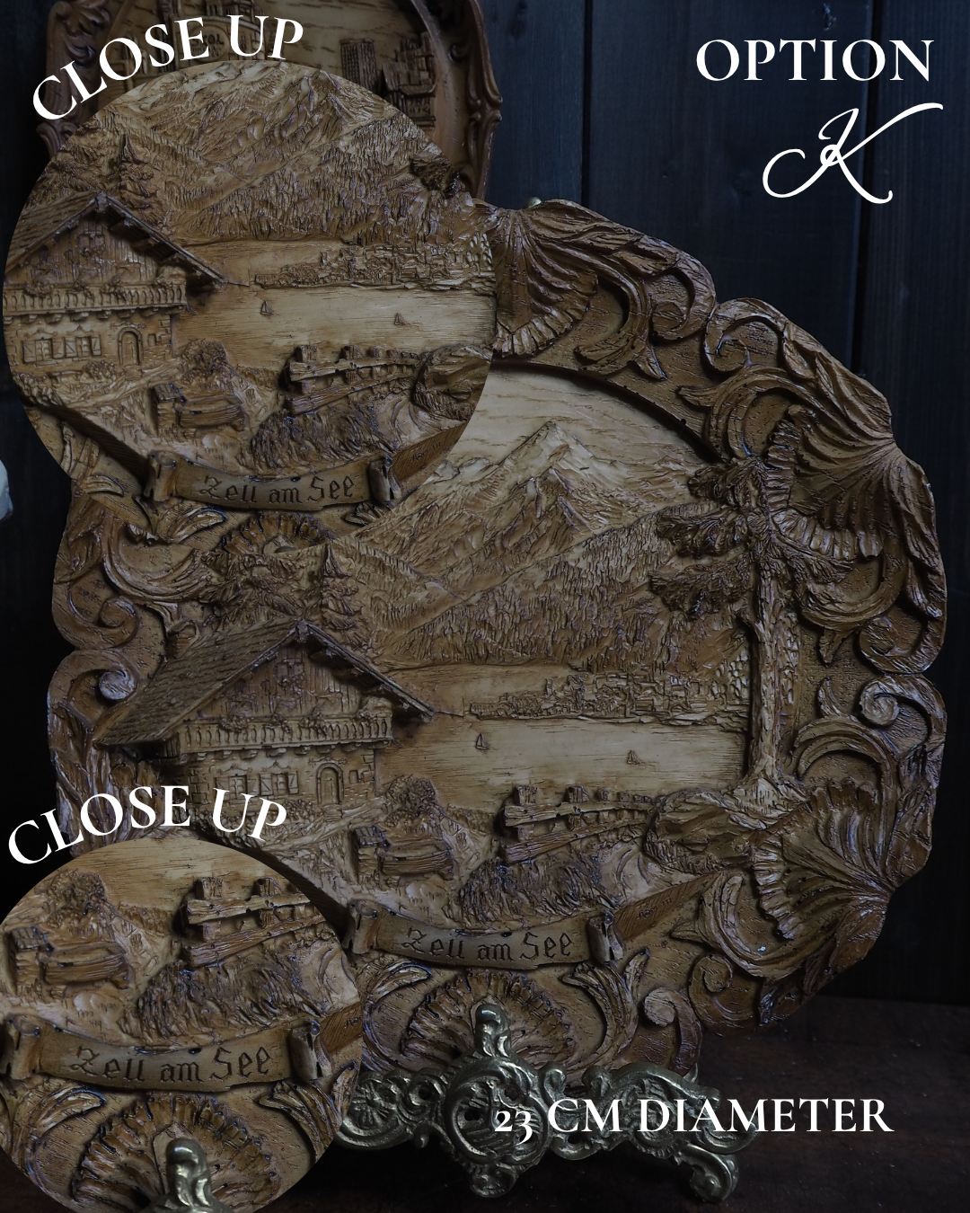 Vintage Wooden Wall Plaques - European Souvenir Plaques
