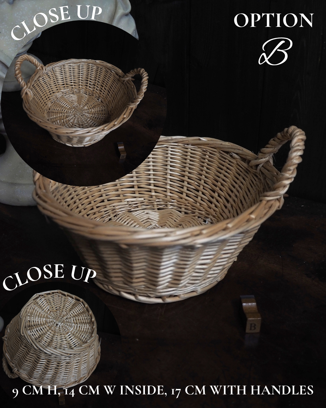 Rustic Farmhouse Wicker Basket Collection - Vintage Baskets
