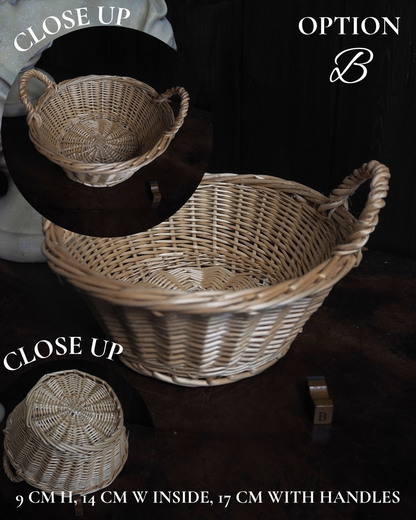 Rustic Farmhouse Wicker Basket Collection - Vintage Baskets