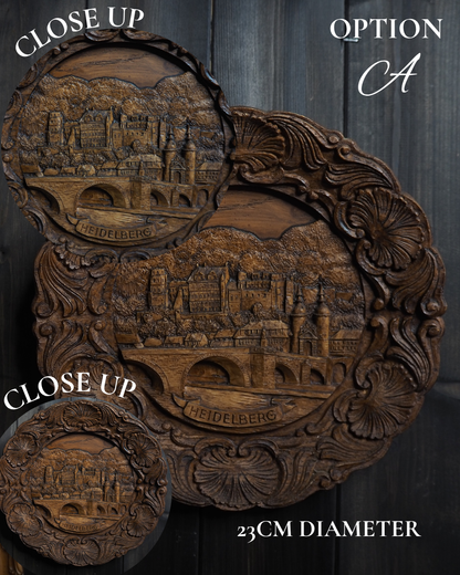 Vintage Wooden Wall Plaques - European Souvenir Plaques