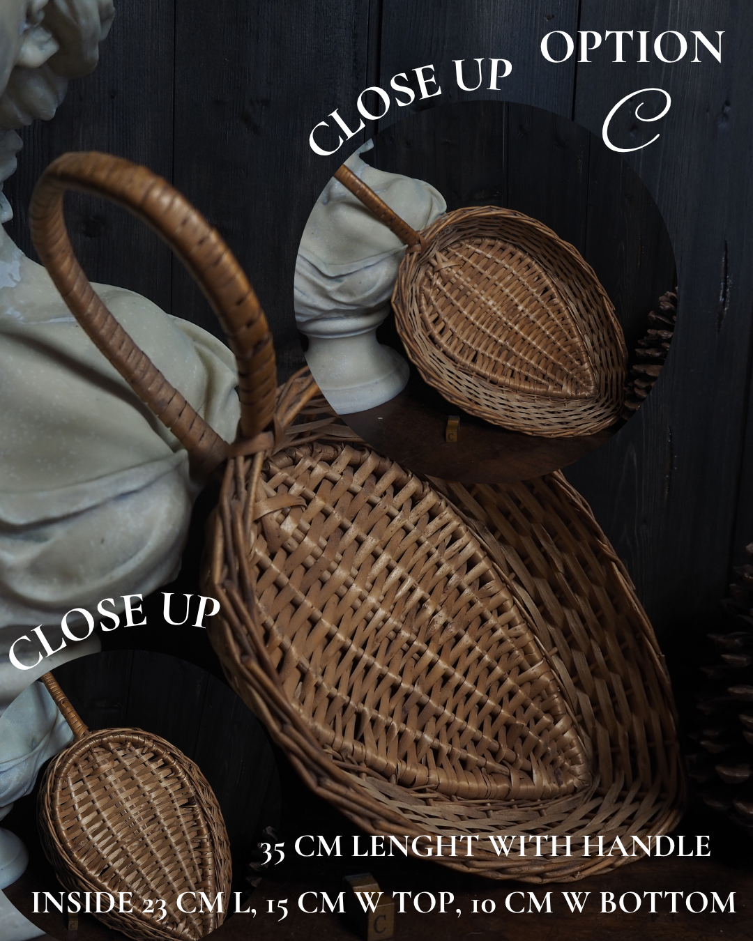 Rustic Farmhouse Wicker Basket Collection - Vintage Baskets