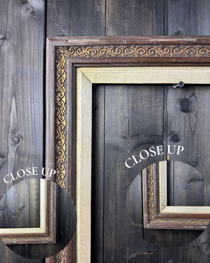 The Eleanor- Original Antique Frame with Gold Trim & Decorative Edge