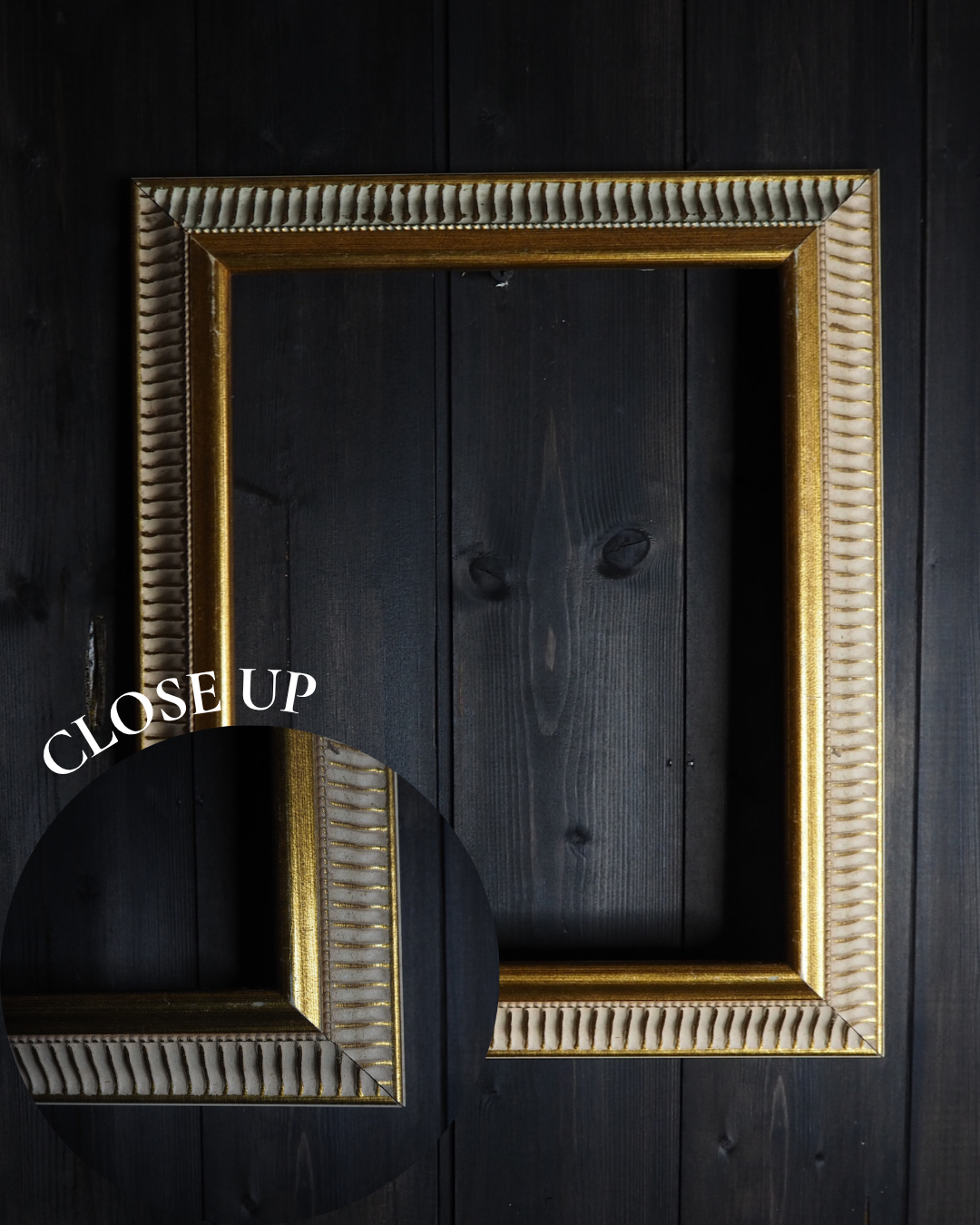 The Accent - Ridged Edge Vintage Frame Collection– Blue & Gold, Pink 60s–70s Style