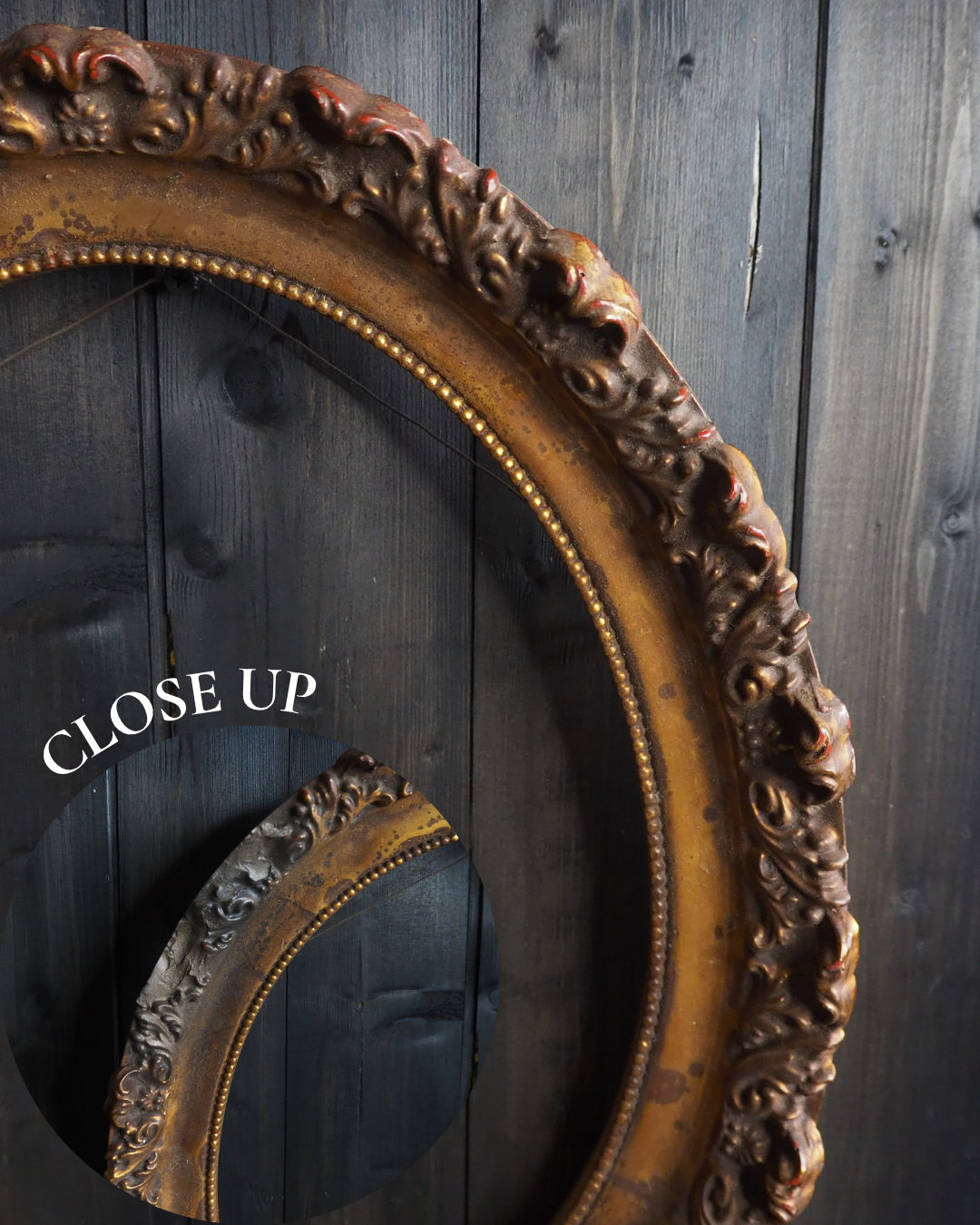 The Lacock – Authentic Antique Victorian Ornate Gilt Oval Frame