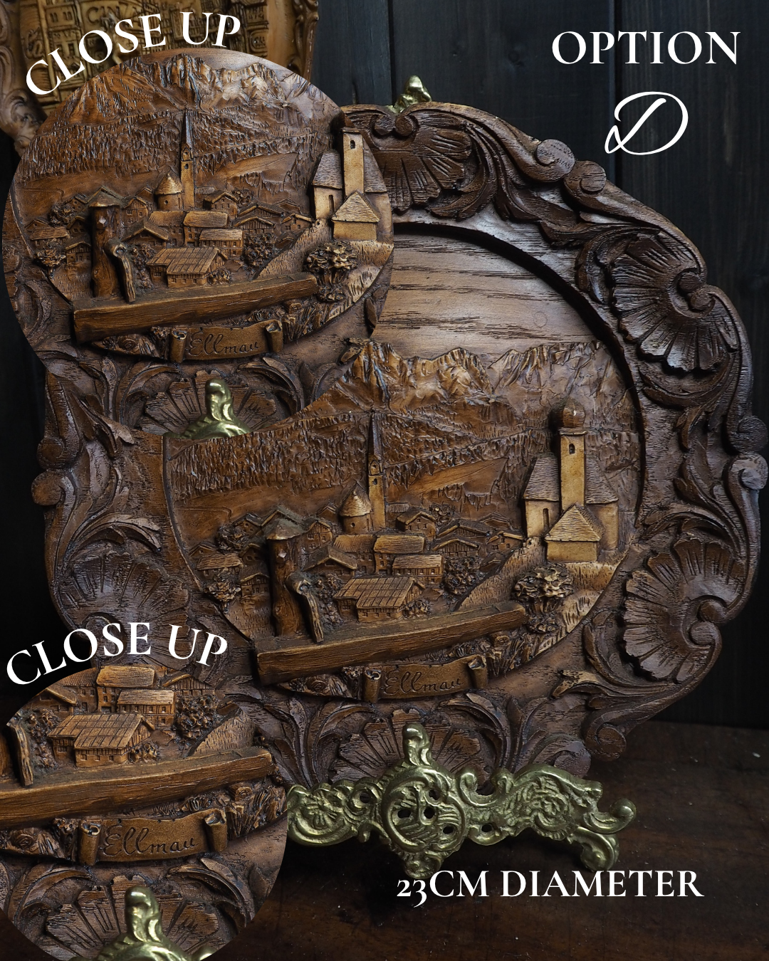 Vintage Wooden Wall Plaques - European Souvenir Plaques