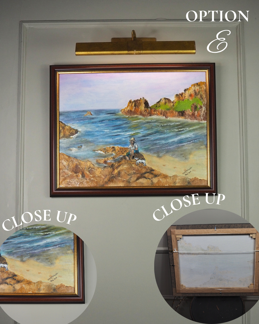 Waves Beneath the Cliffs- Original Oil Painting by N.G. Reynolds