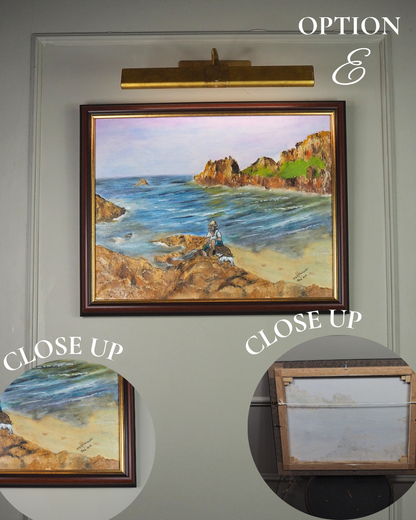 Waves Beneath the Cliffs- Original Oil Painting by N.G. Reynolds