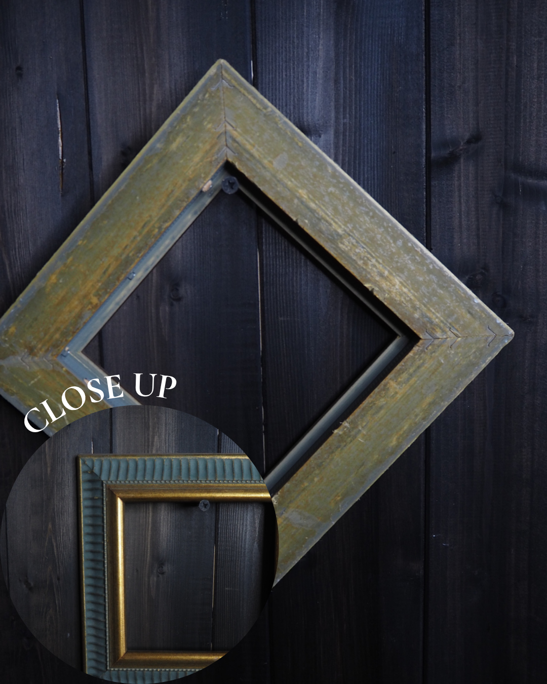 The Accent - Ridged Edge Vintage Frame Collection– Blue & Gold, Pink 60s–70s Style