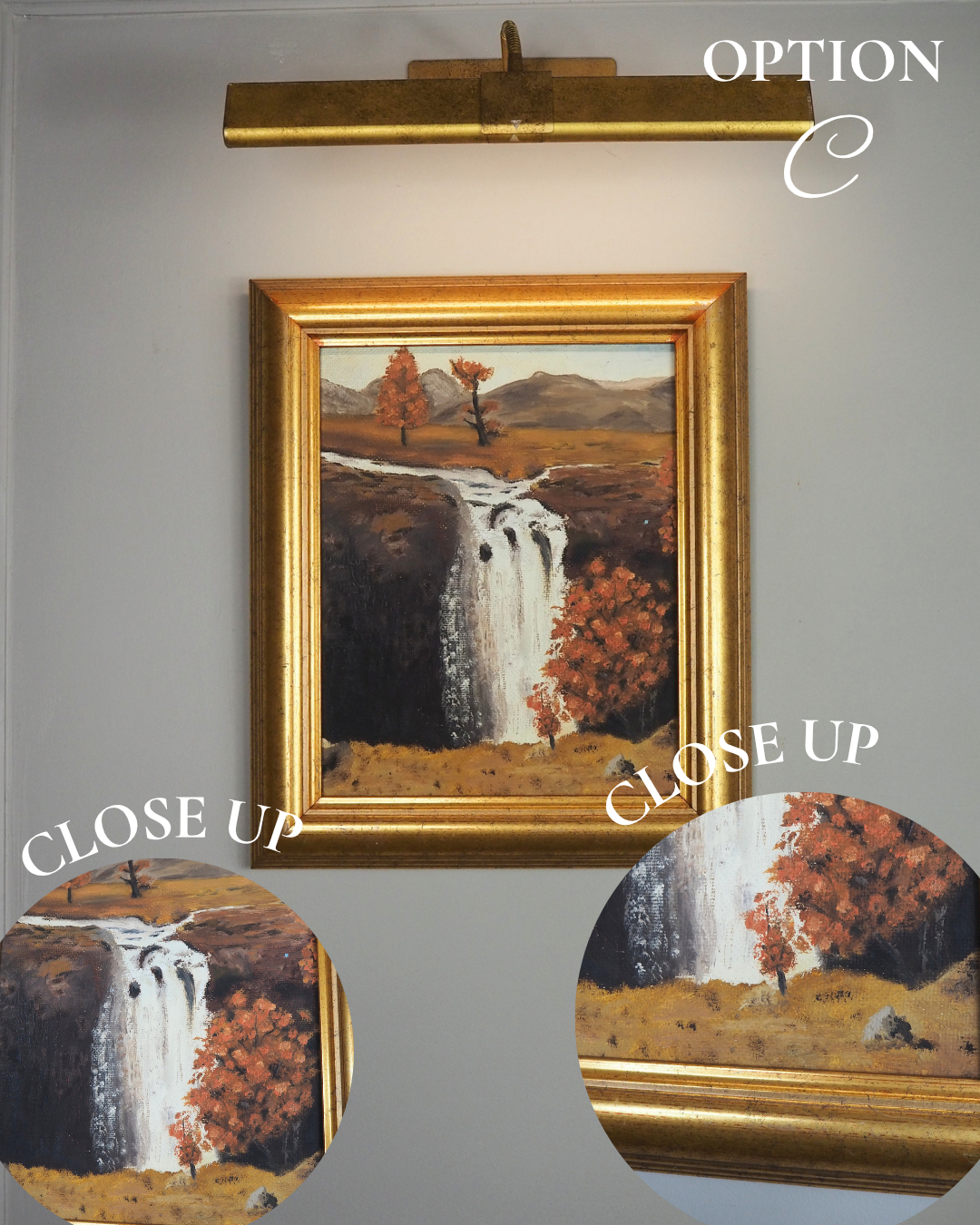 Golden Season – Vintage Autumn Oil Painting in Gilt Frame
