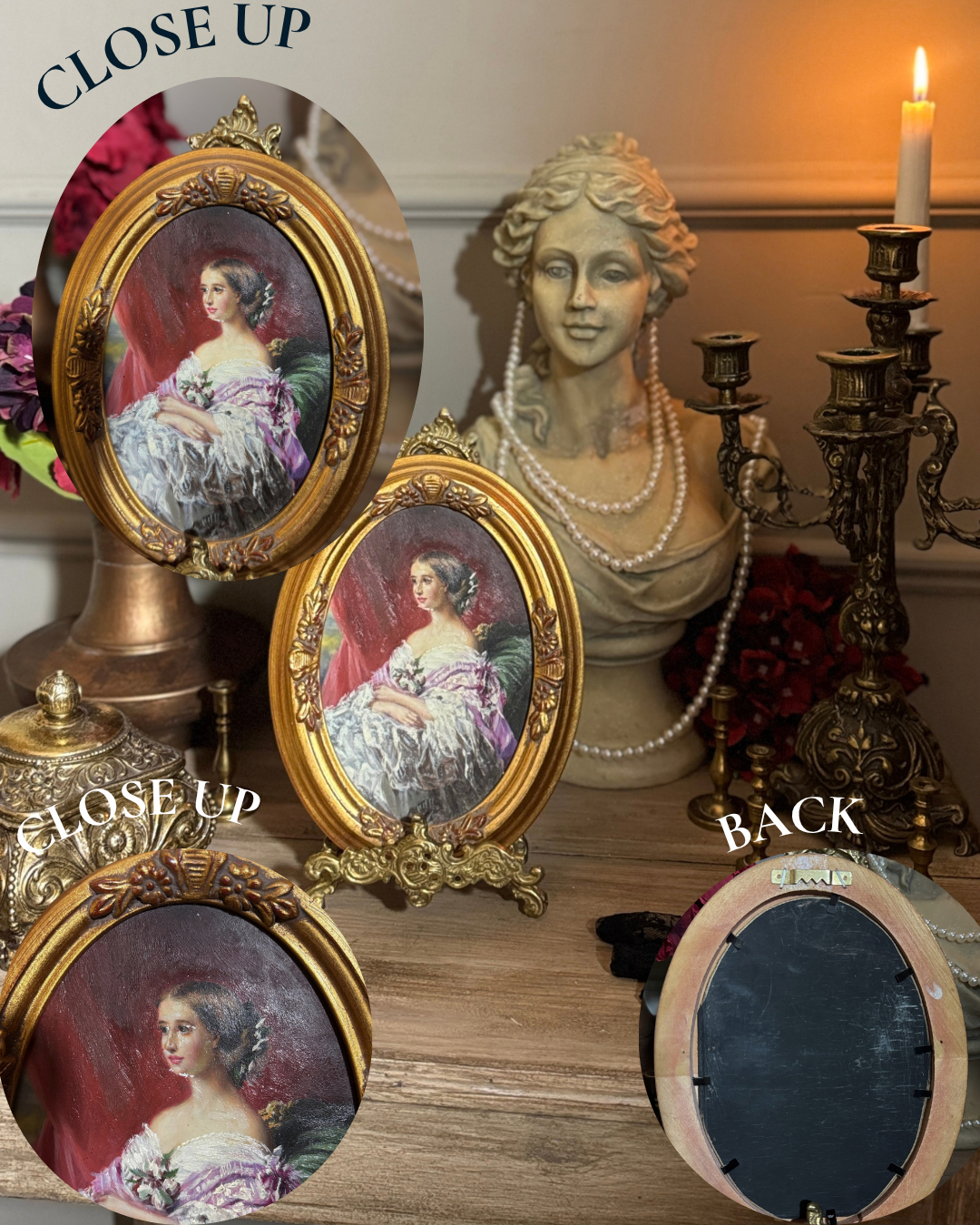 Vintage Oil Painting Portrait Collection in Gold Gilt Frames – Pick Your Favourite