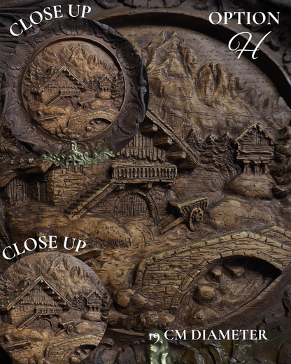 Vintage Wooden Wall Plaques - European Souvenir Plaques