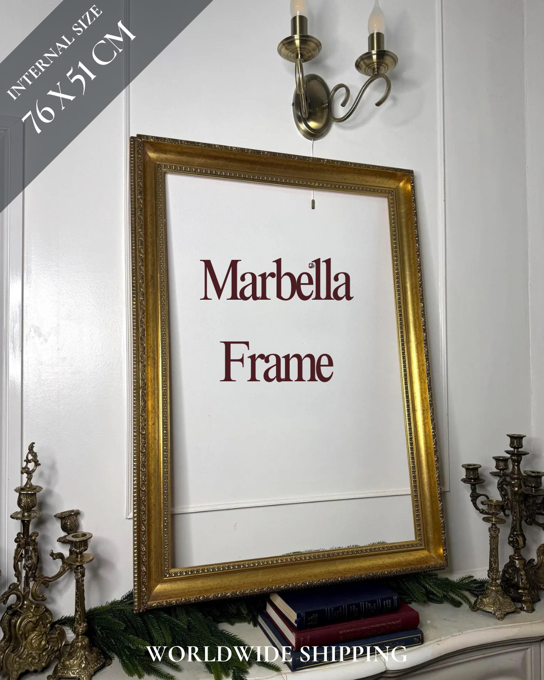 Large - Antique Gold  Ornate Marbella Frame