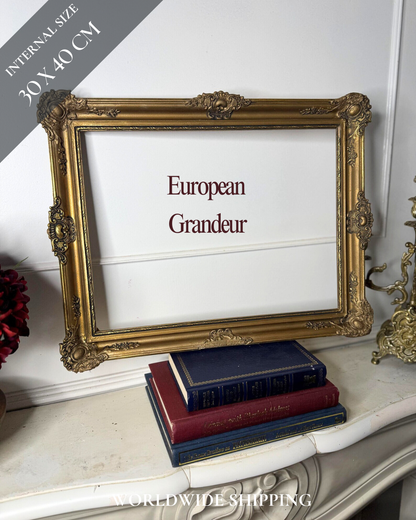 European Grandeur – Hungarian Vintage Gold Gilt Chippendale Frame
