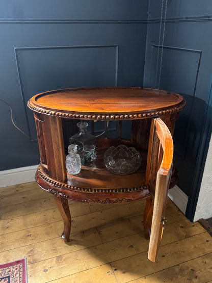 French Antique Style Side Table – Hand-Carved Display Cabinet