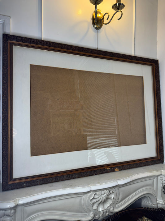 Extra Large Antique Floral Carved Lustravia Wooden Frame